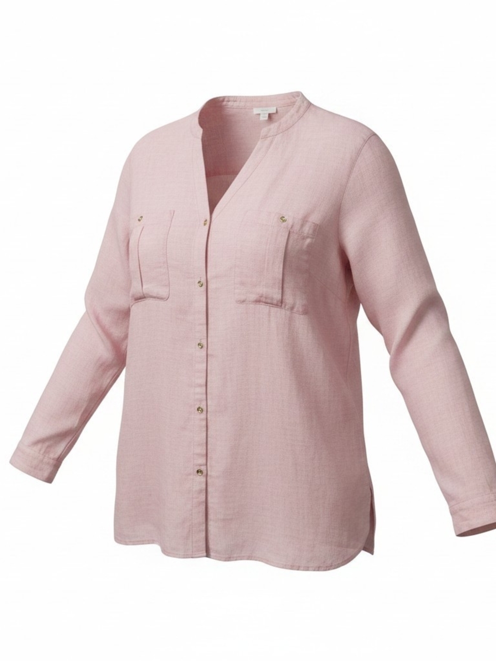 J. JILL | Love Linen Pastel Pink Button Down Shirt 100% Linen Roll Tab Top | XL